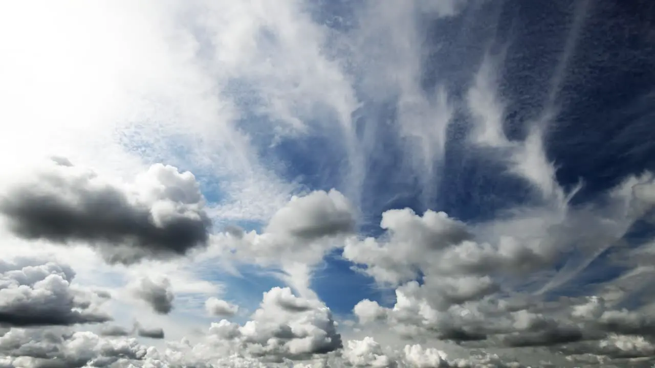 Time lapse of clouds in a blue summer sky