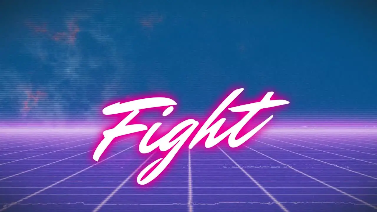 Animation of fight in blue and violet space