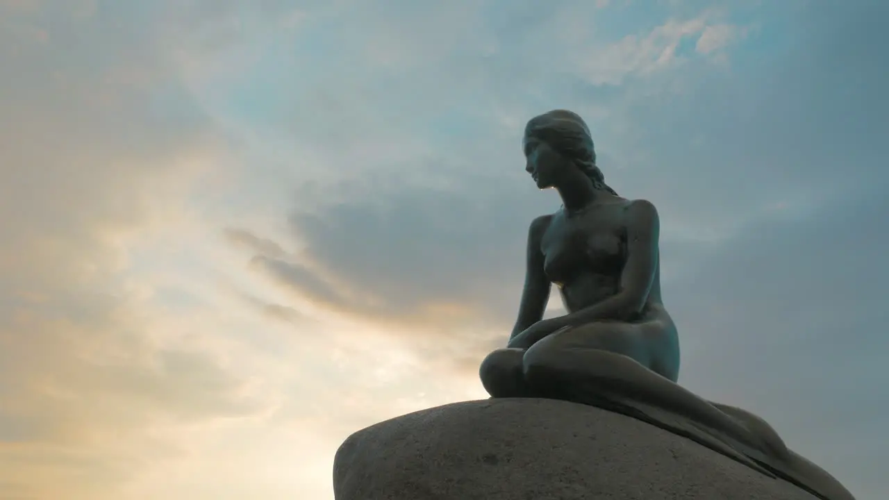 Mermaid statue against the sky Landmarks of Copenhagen