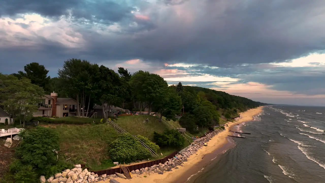 Approaching the coastline during a gusty storm