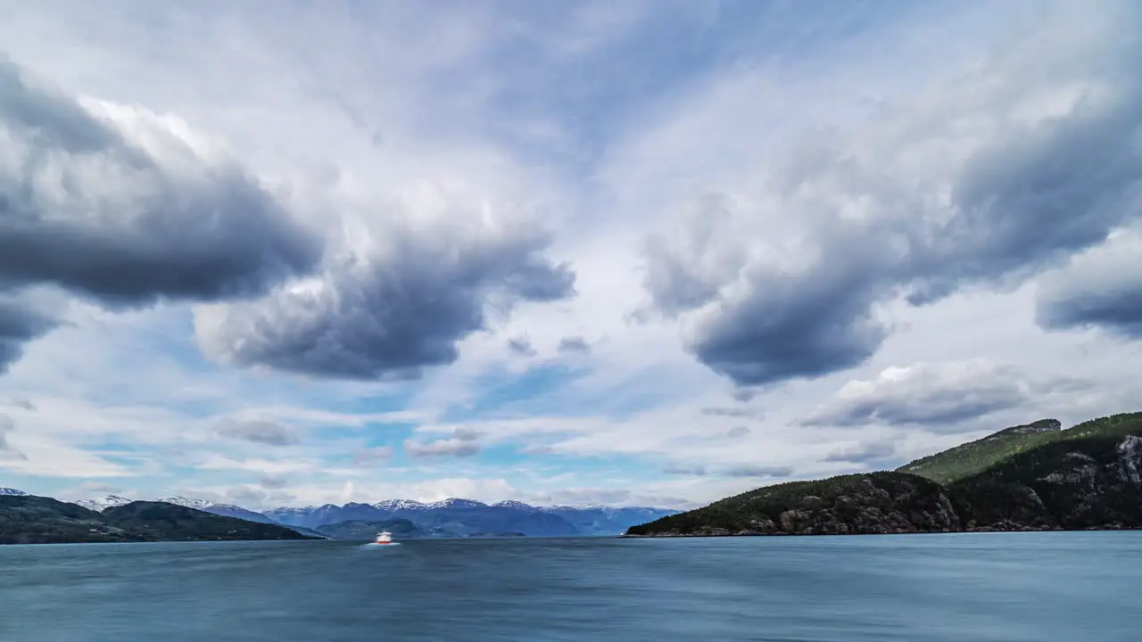 Clouds passing above the Hardangerfjord