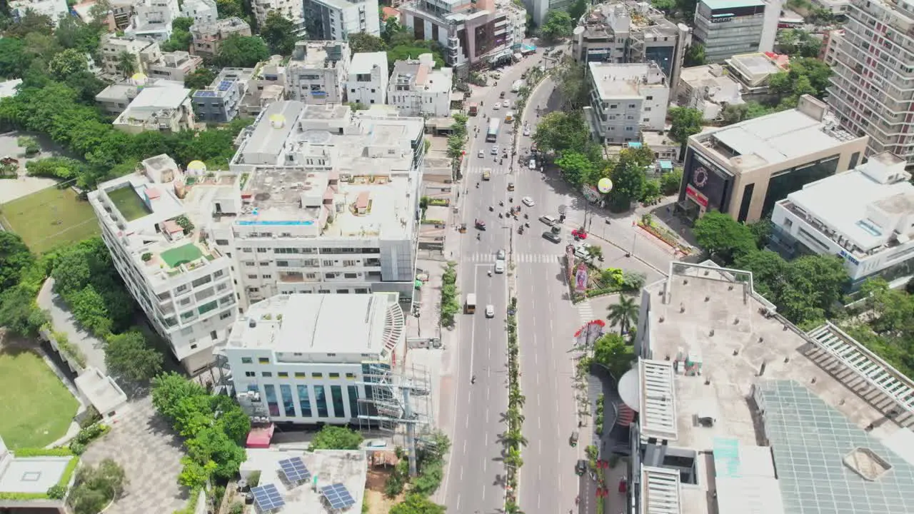 Aerial video over an Indian city captured on drone video