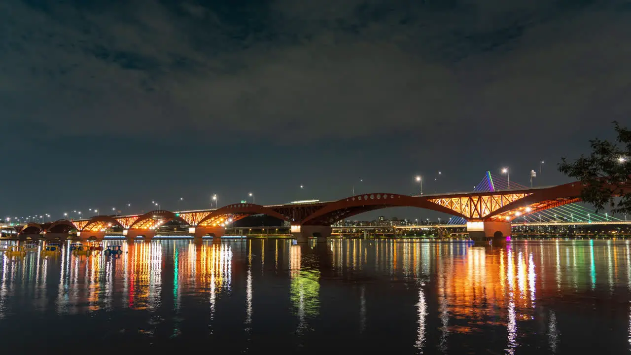 Night time lapse of Seongsandaegyo Bridge