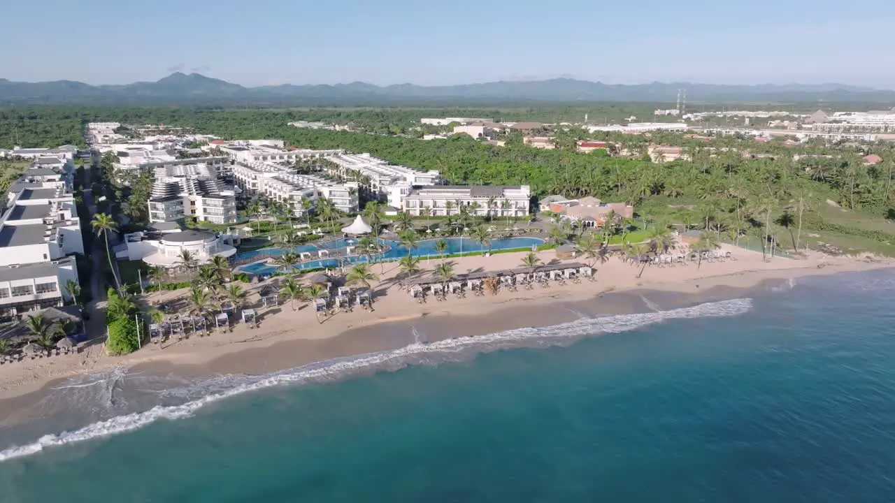 Aerial shot of Nickelodeon resort in Punta Cana Dominican Republic