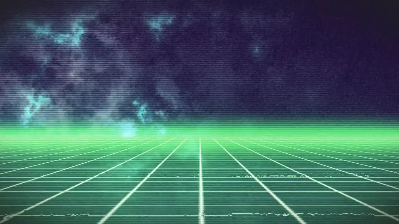 Animation of green grid on dark background