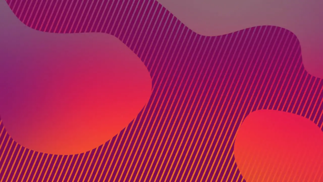 Animation of red shapes over purple striped background