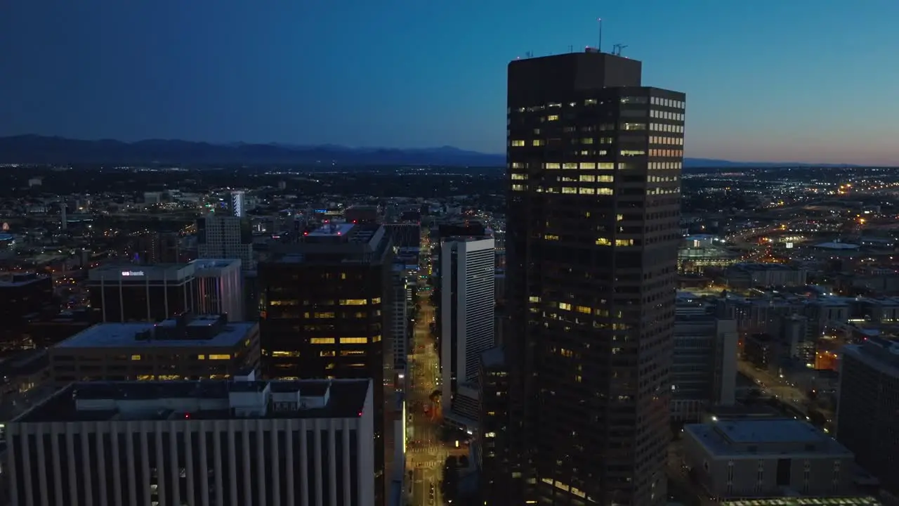 Denver Colorado during blue hour sunrise