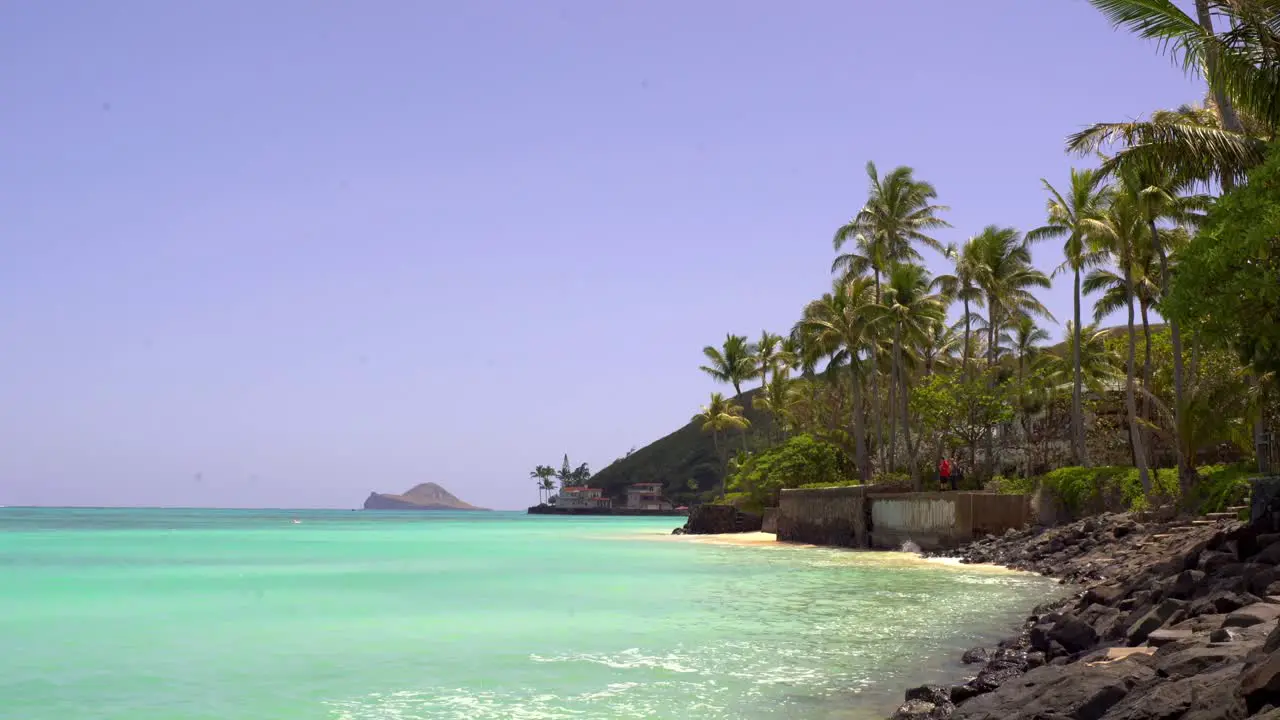 Tropical blue waters of Lanikai beach Hawaii