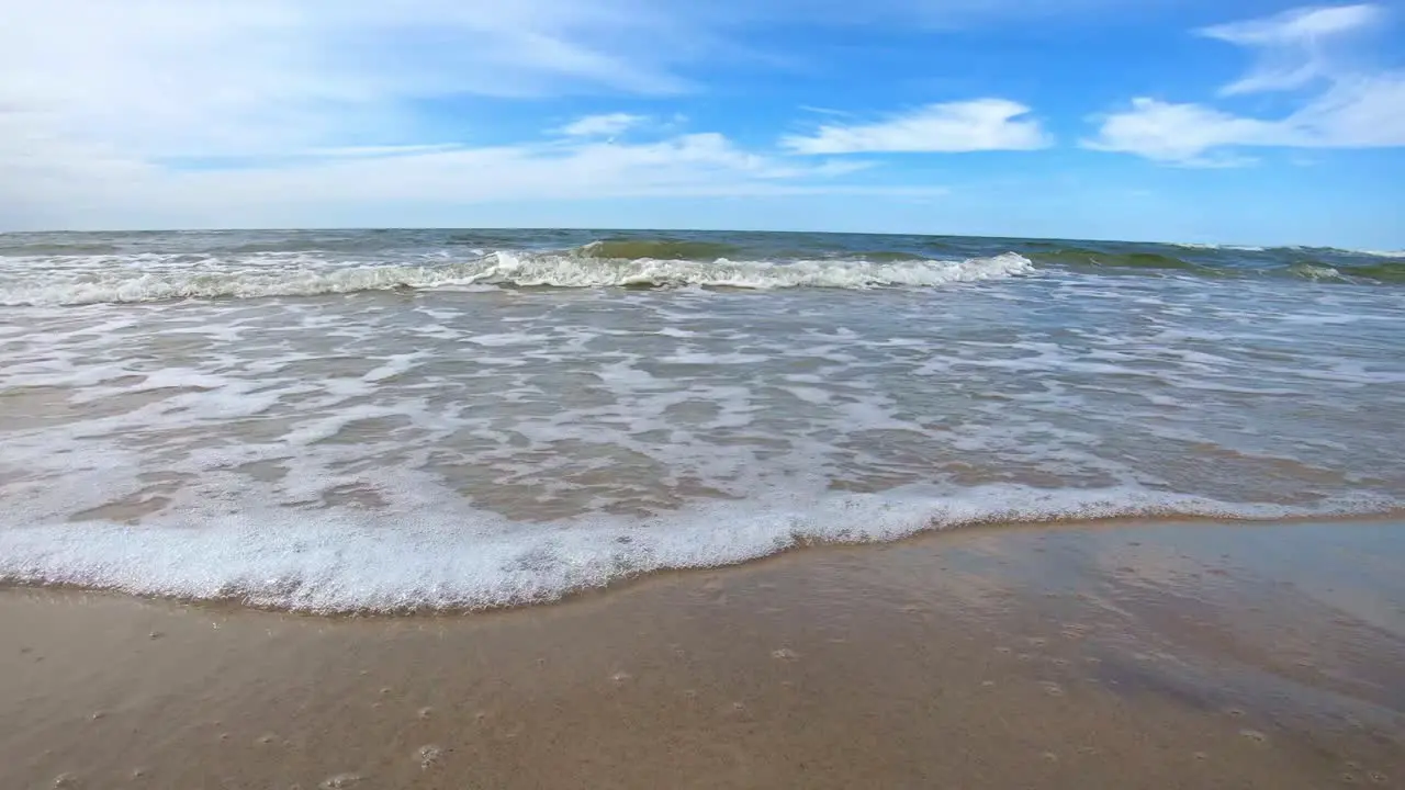 Gentle Waves on Beach Slowmotion Shot