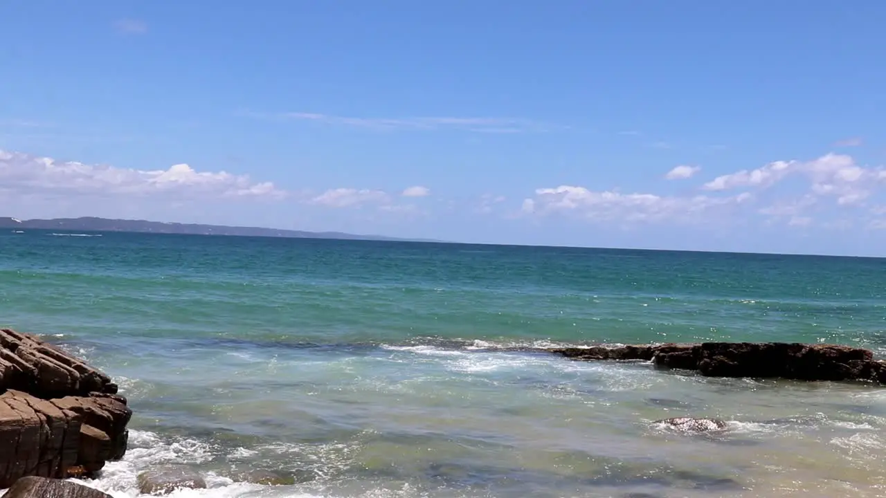 Waves breaking on a rocky beach