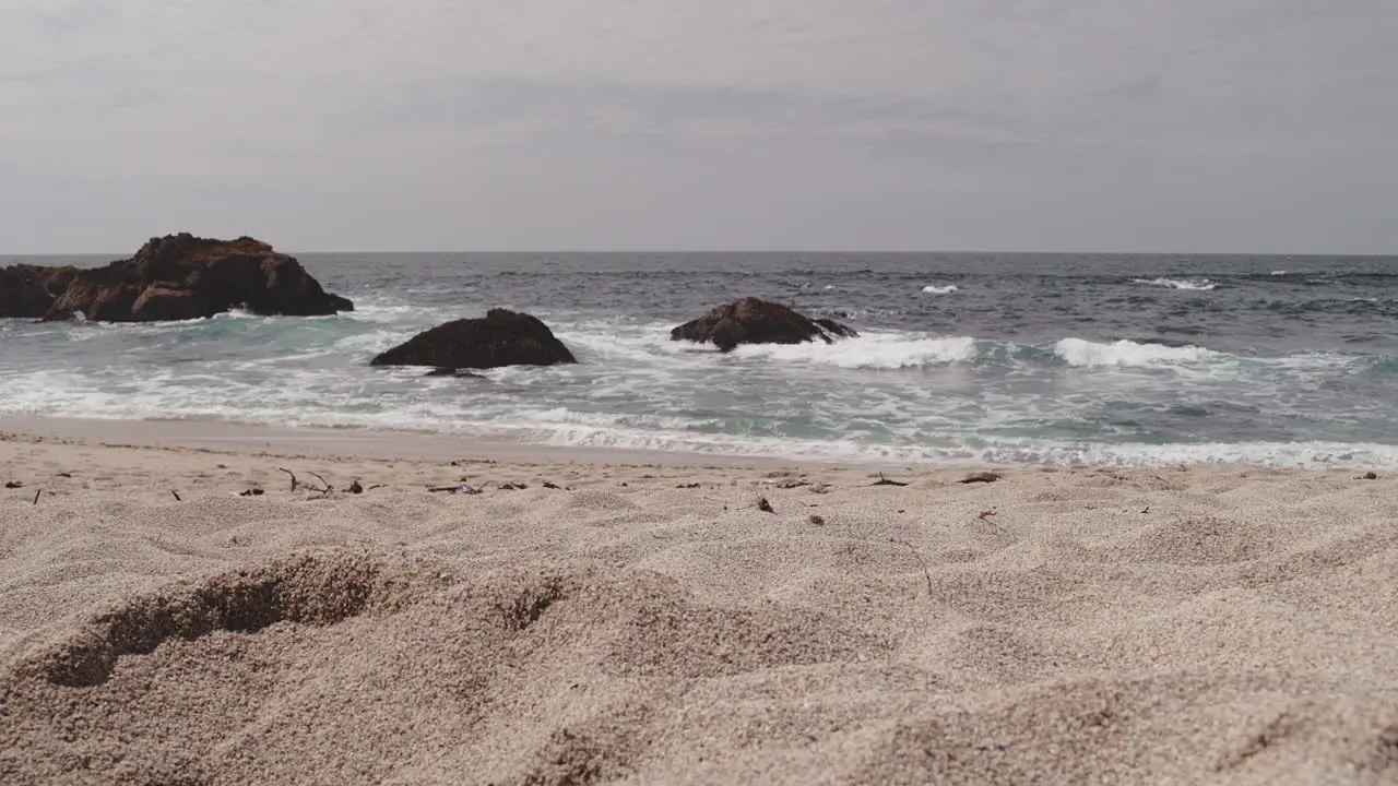 Waves gently roll in on a Northern California beach