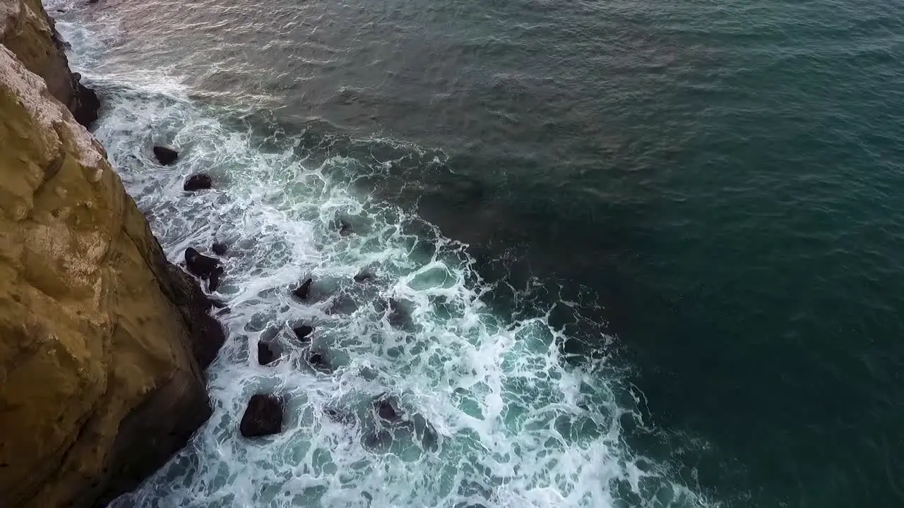 Waves crashing on cliffs