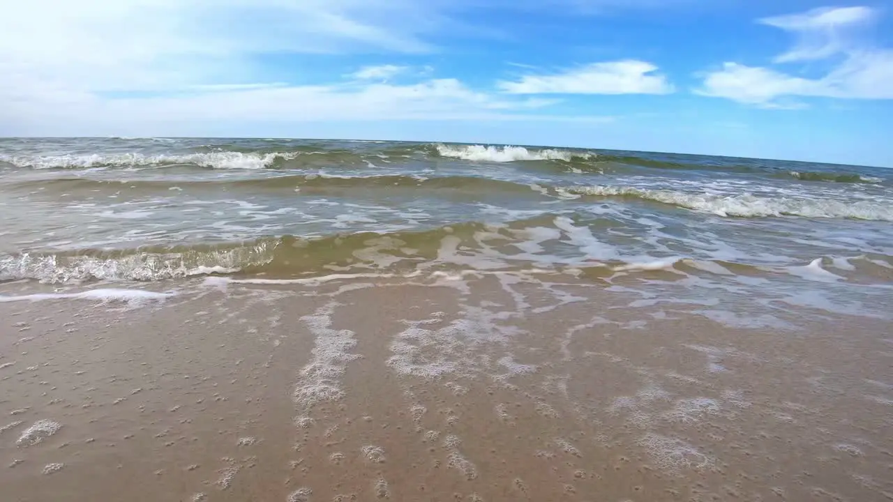 Peaceful Ocean Waves on Sandy Beach