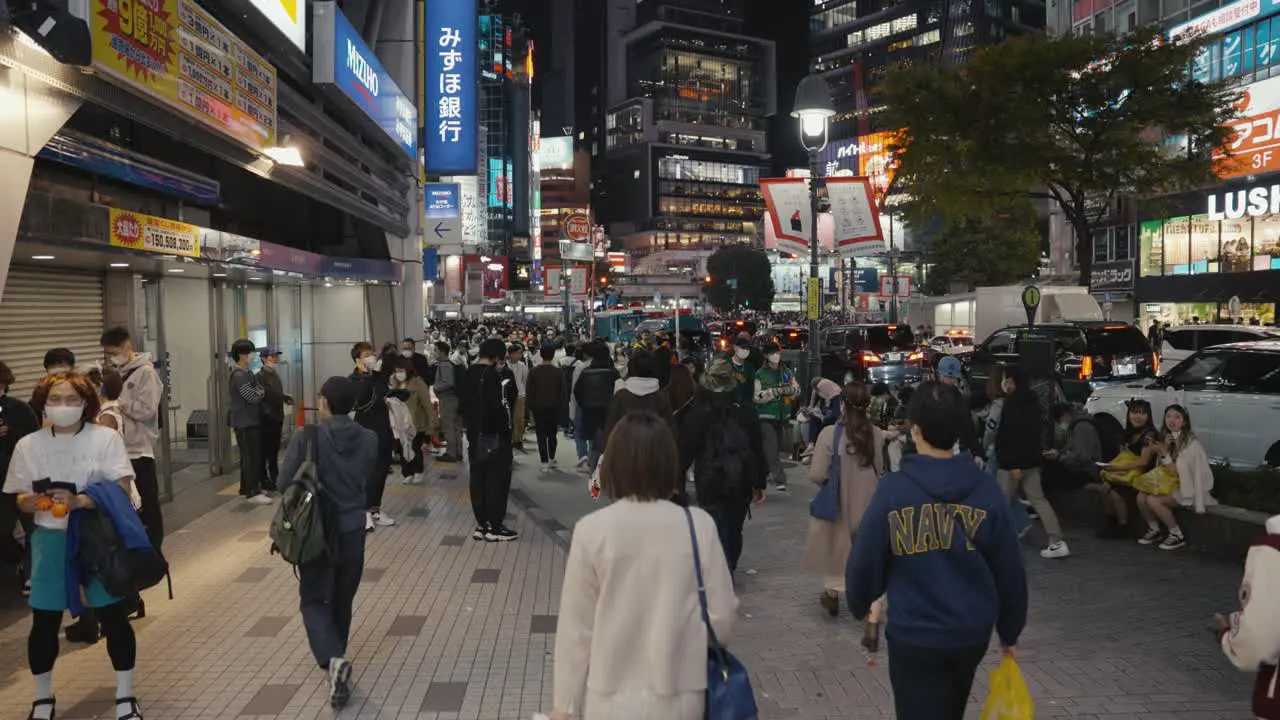 Night Life on the Streets of Shibuya after Japan Reopening To Tourism