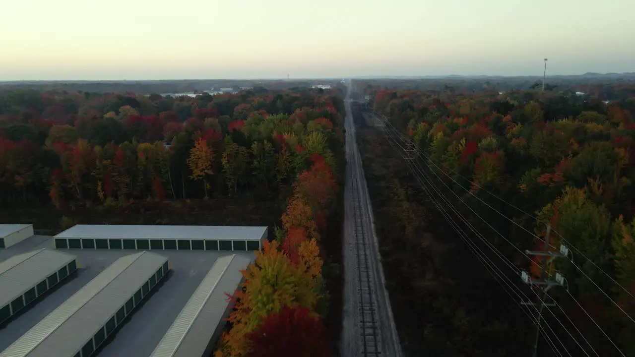 Autumn Colors on a rail road path in early morning