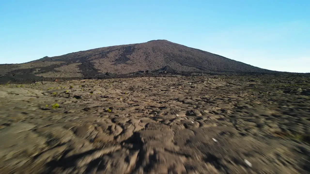 Aerial view of the "Piton de la Fournaise" volcano