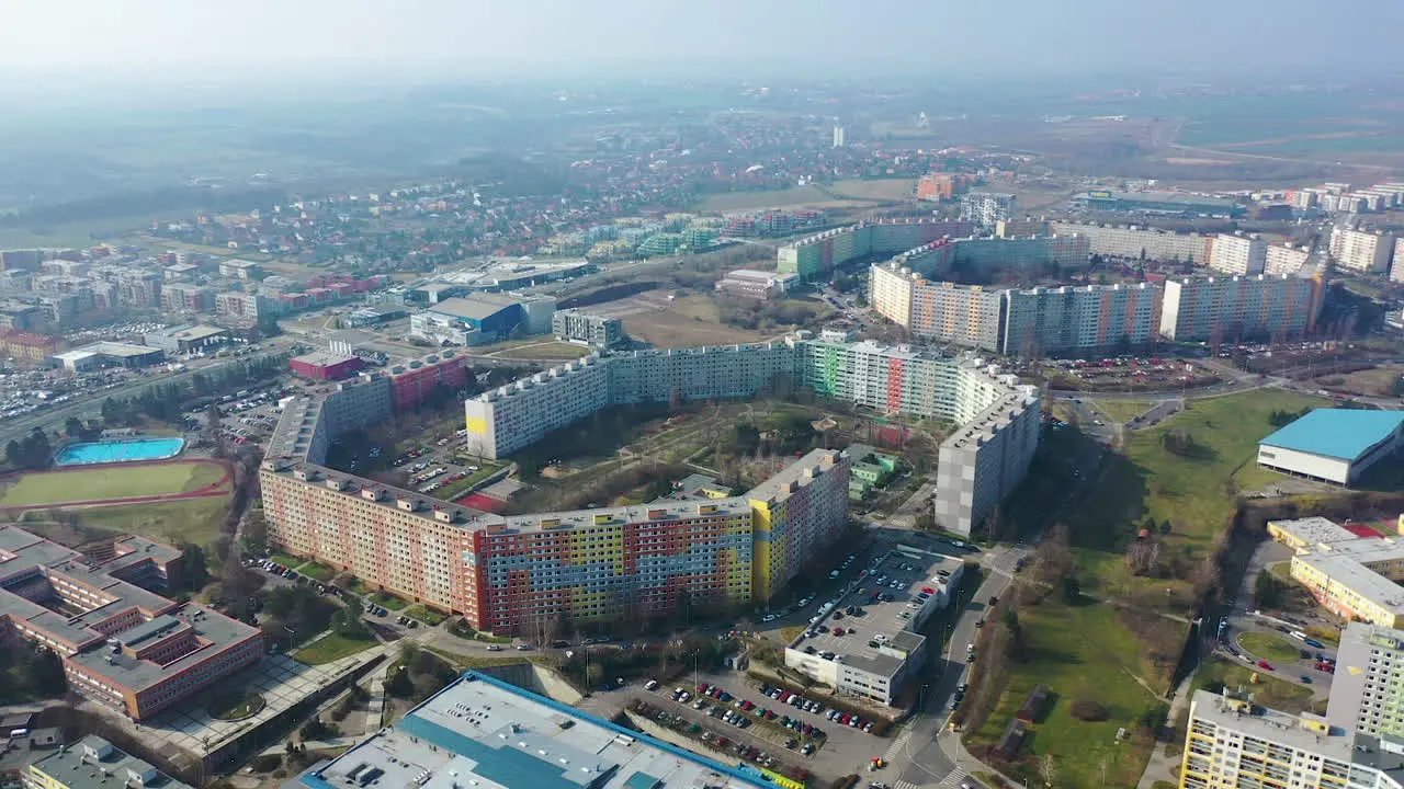 Aerial View of Luziny Residential Neighborhood Prague Czech Republic