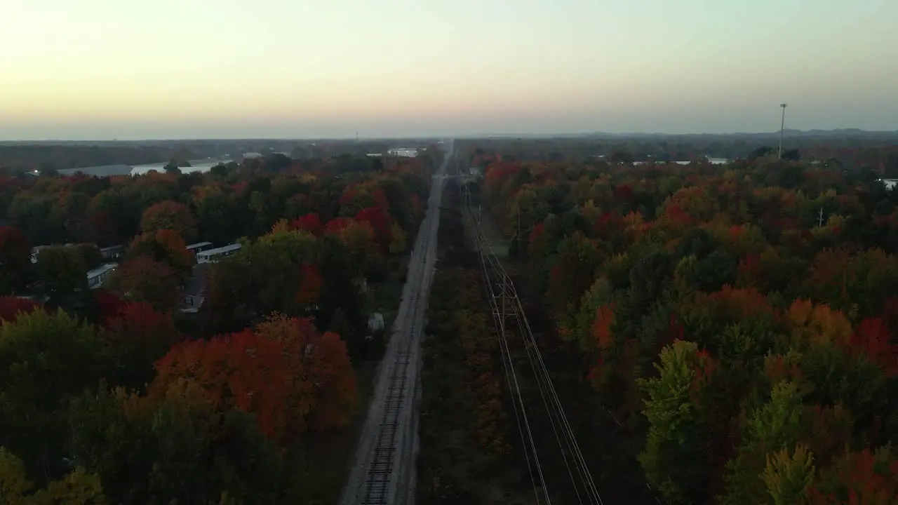 Morning track over a Railroad in Autumn