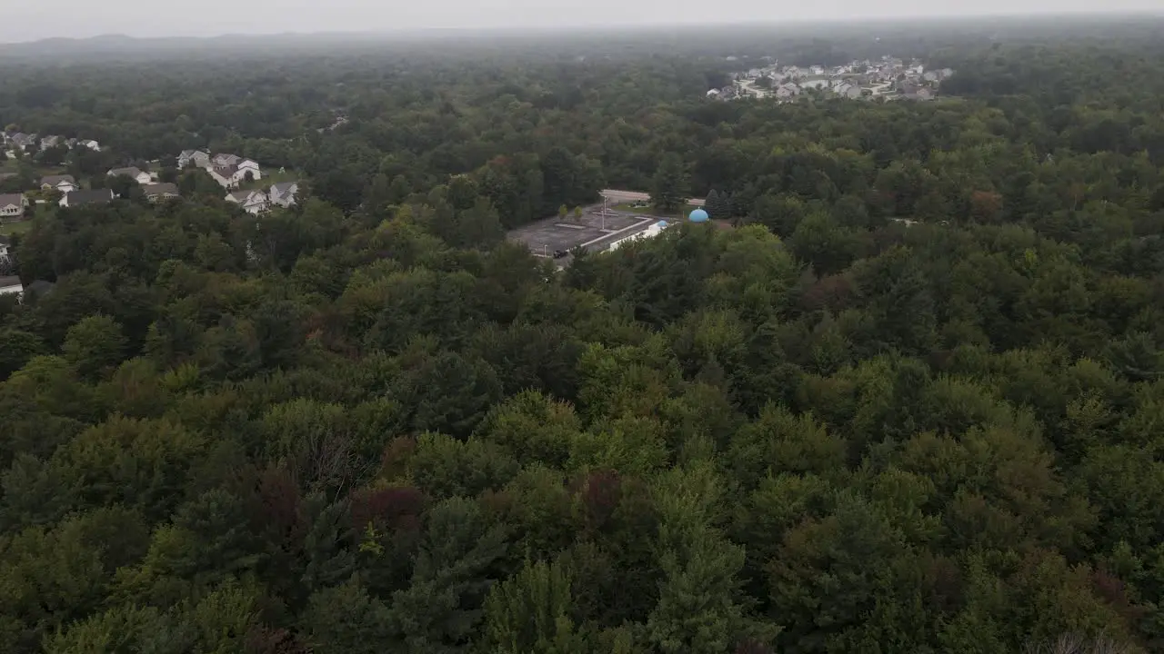 Aerial of the Annunciation Greek Orthodox Church in Muskegon MI