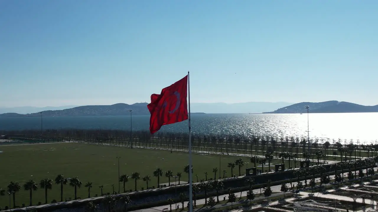 Turkish Flag in Coastline