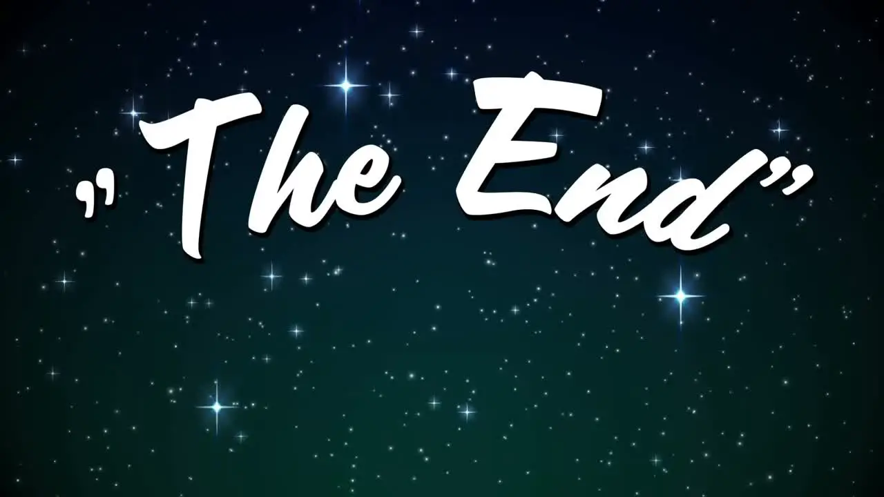 Animation of the end text over glowing stars