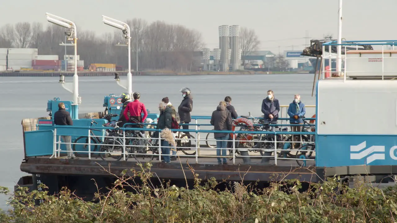 People waiting on Amsterdam ferry