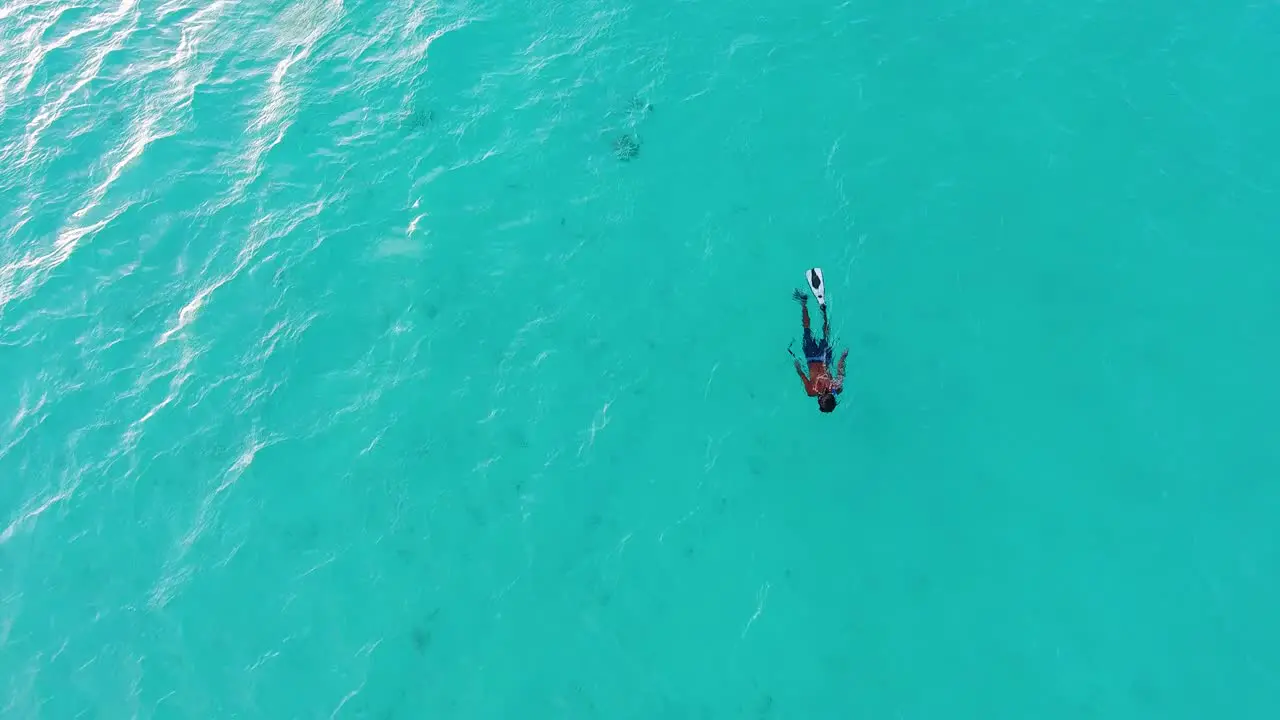 Snorkeling in the Clear Aqua Blue Sea of the Maldives