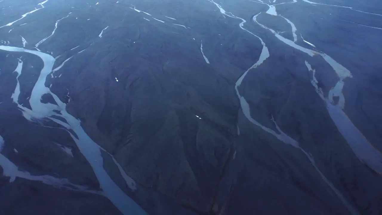 Aerial breathtaking view if river estuary in nature