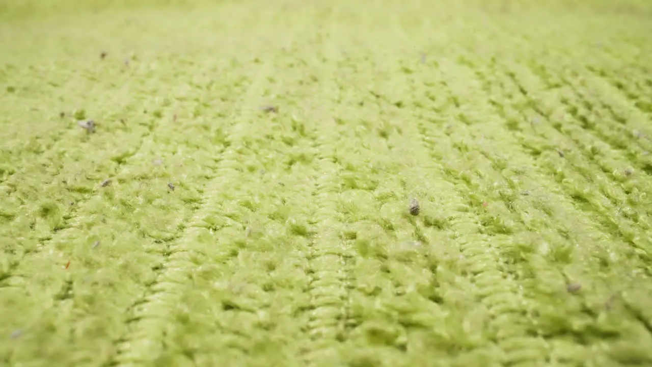 Texture of light green fabric with seams as background