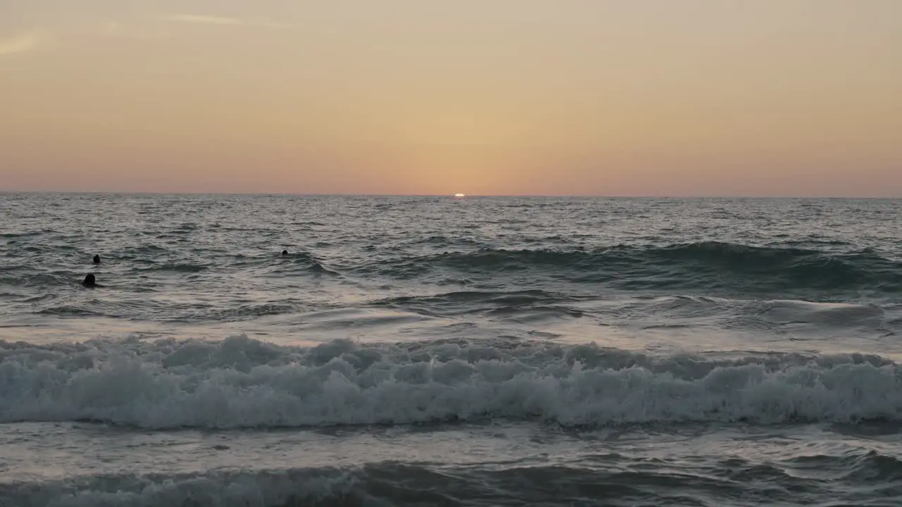 Beautiful sunset shot of the waves in Bacocho Mexico