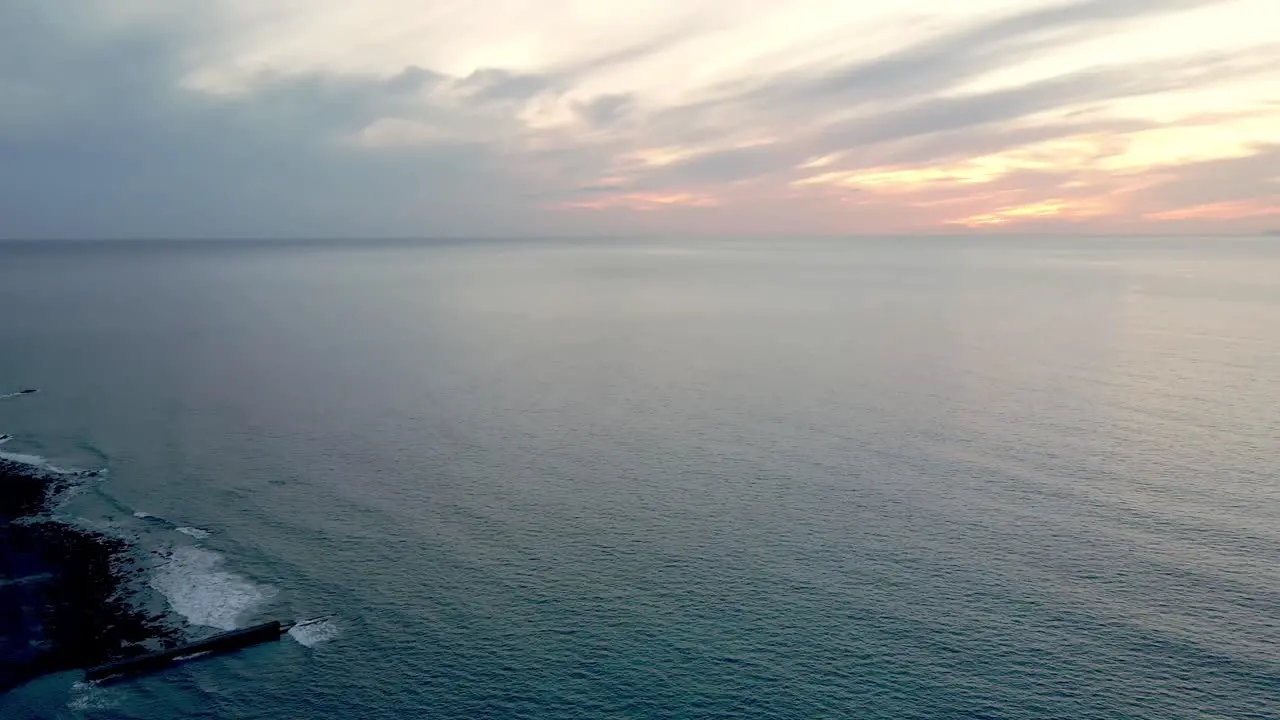 Atlantic ocean in Canary Island Spain in the sun set  golden hour