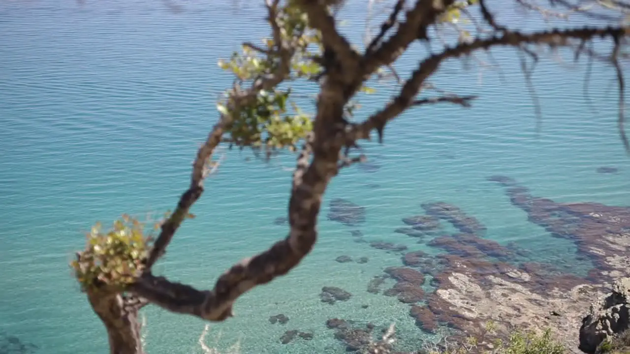 Turquoise water in the beautiful island of Cyprus high angle