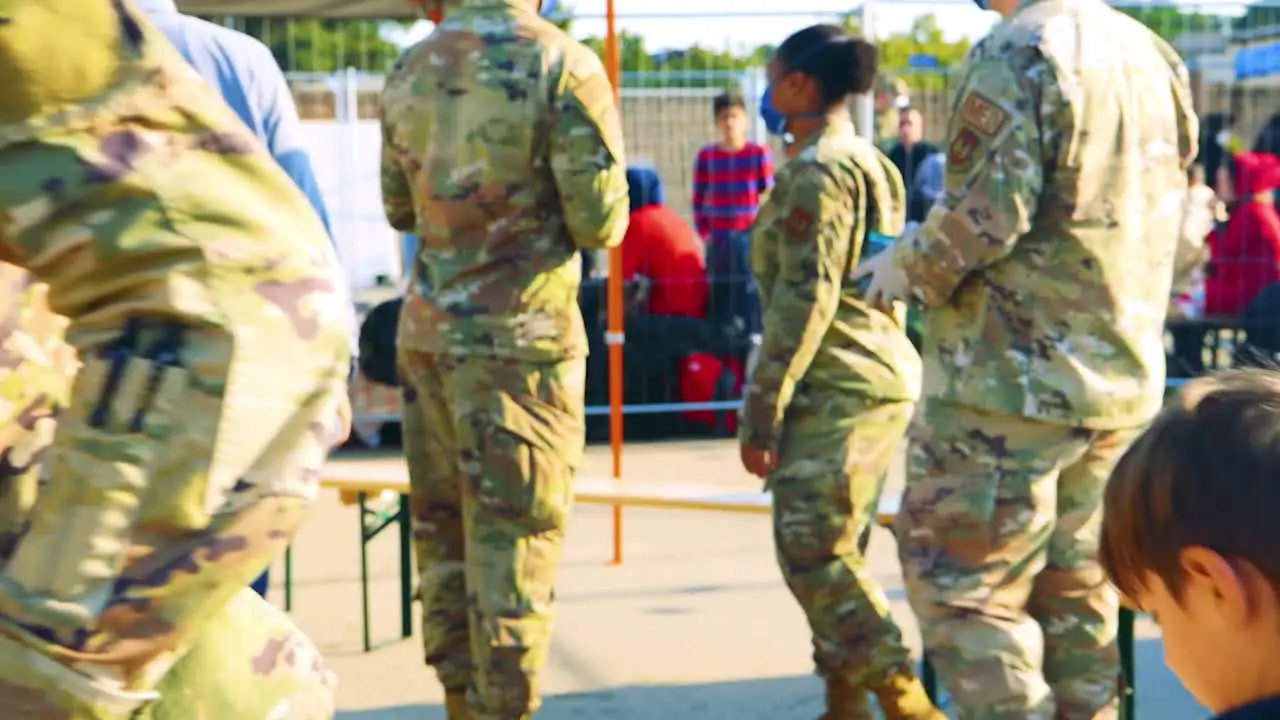 Afghan Refugees Are Processed And Given Supplies At Ramstein Airbase In Germany