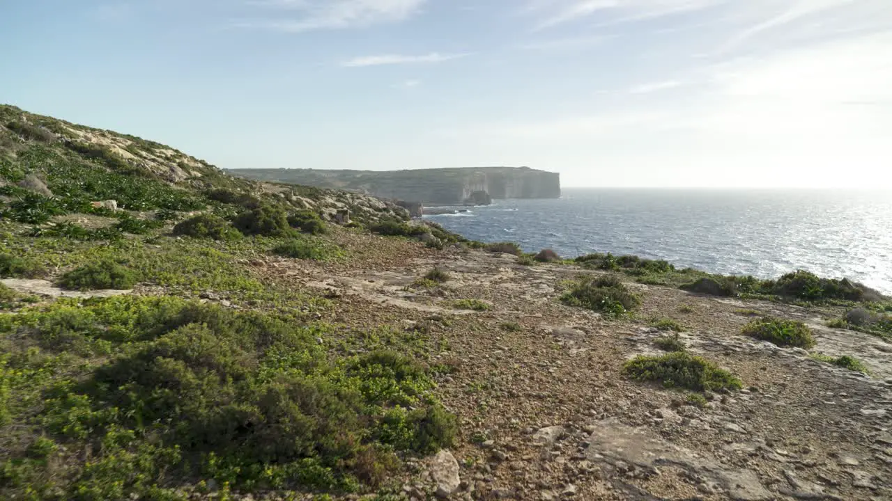 Scarce Greenery near Coastline of Mediterranean Sea in Malta