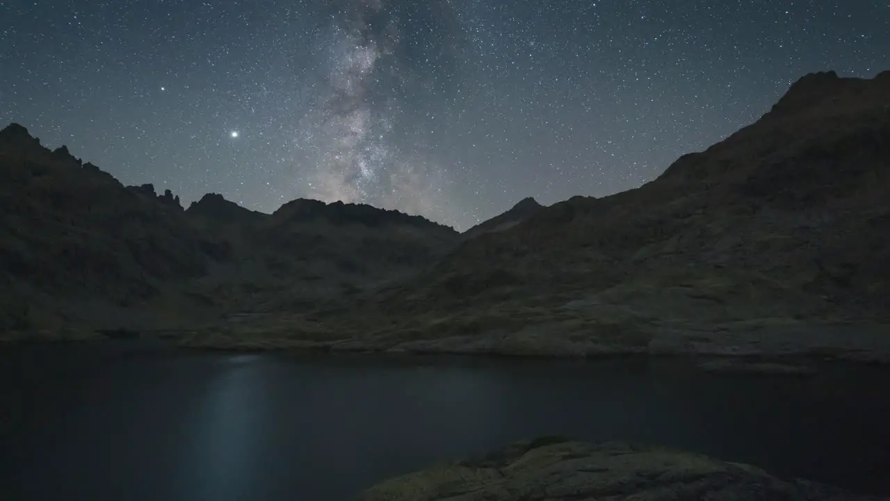 milky way rising over Gredos mountains in Castilla y Leon Avila Spain