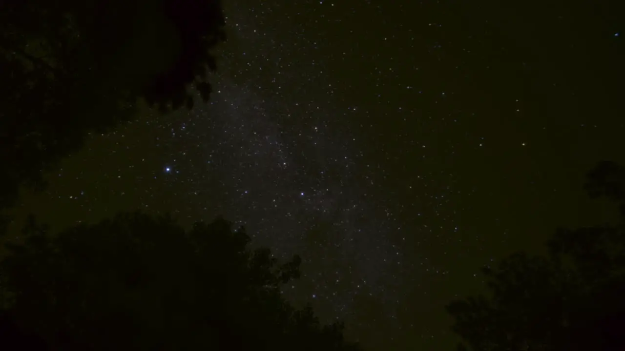 Time Lapse of Milky Way and Clouds Passing Behind Aspen Trees