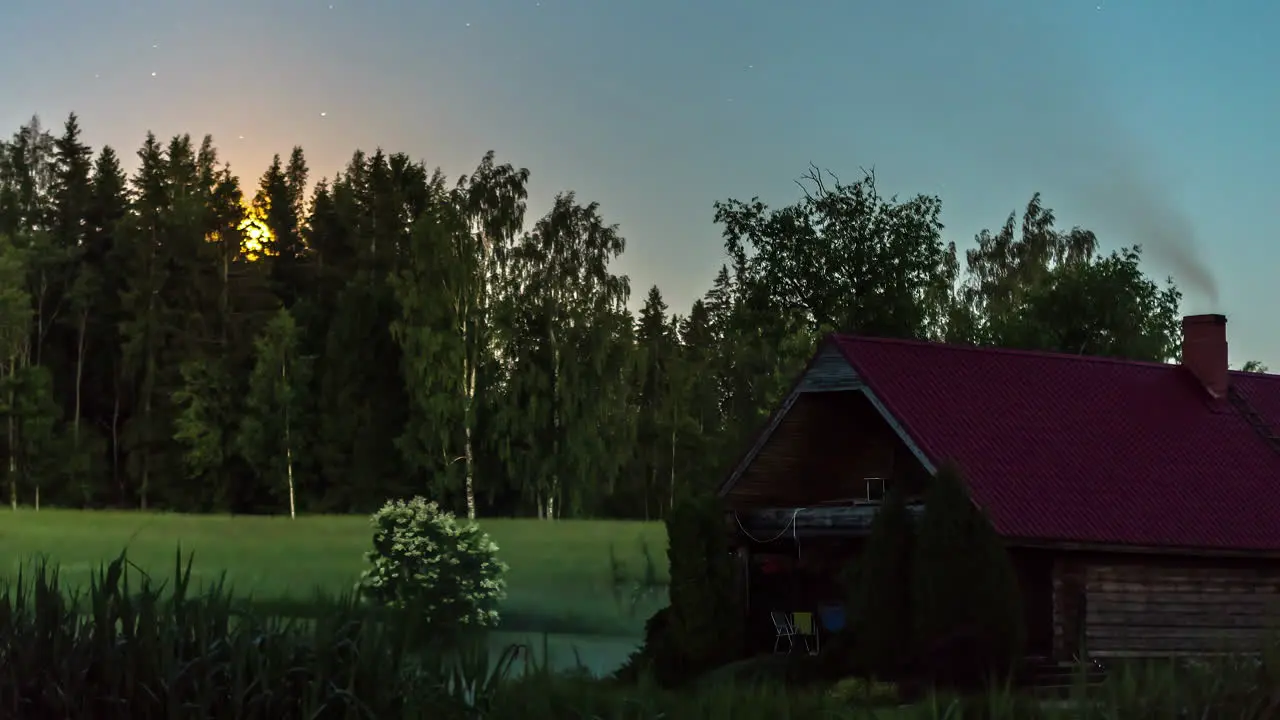 Amazing Hyperlapse of Farmhouse and Night Sky