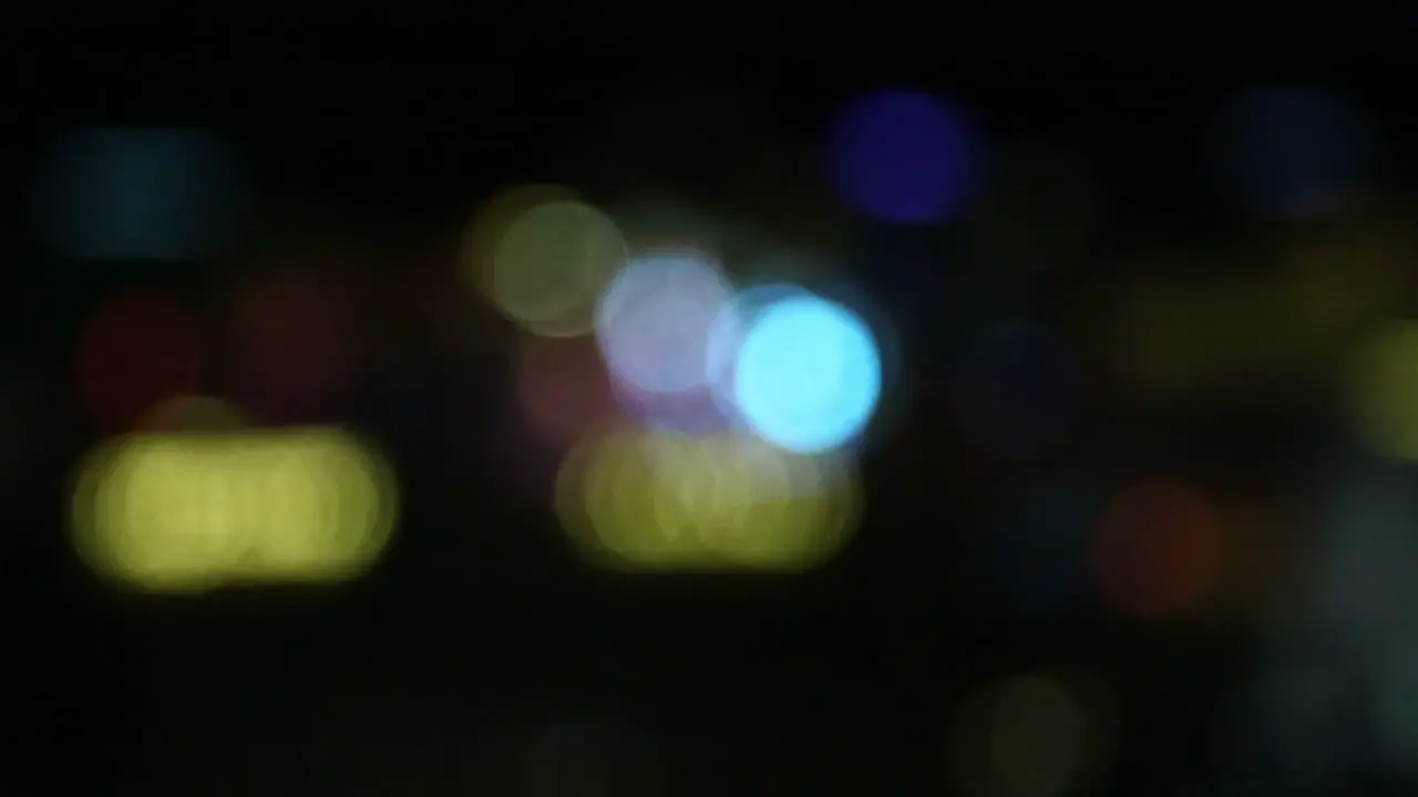 A stationary shot of colorful blinking and flashing city lights in Las Vegas