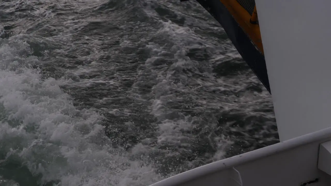 Wake Splashing From A Ferry Sailing In North Stradbroke Island