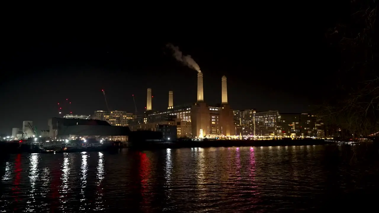 A View At Night Of Battersea Power Station Seen From Grosvenor