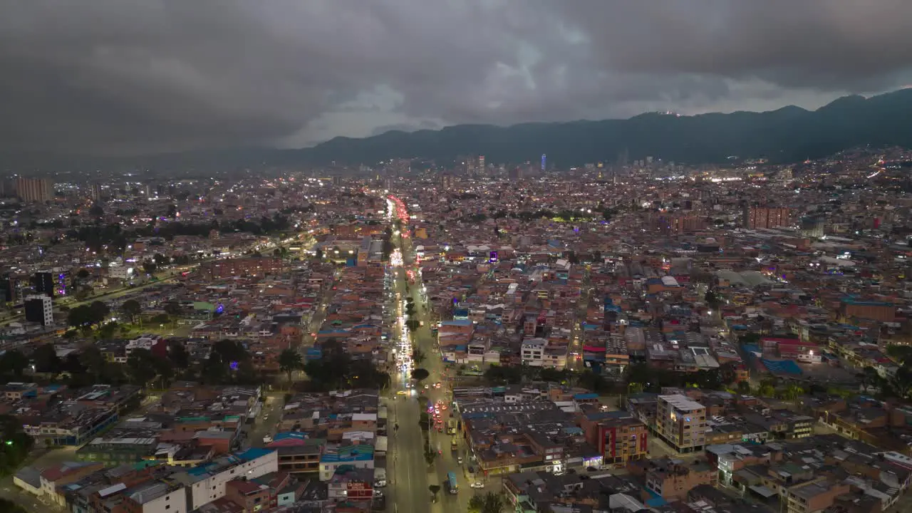 Hyperlapse of the city of Bogota at night