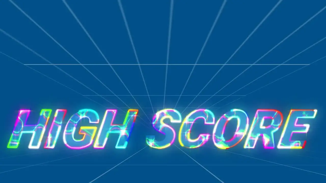 Animation of high score in blue space with lines