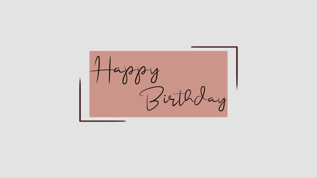 Animation intro text Happy Birthday on brown fashion and minimalism background with geometric shape