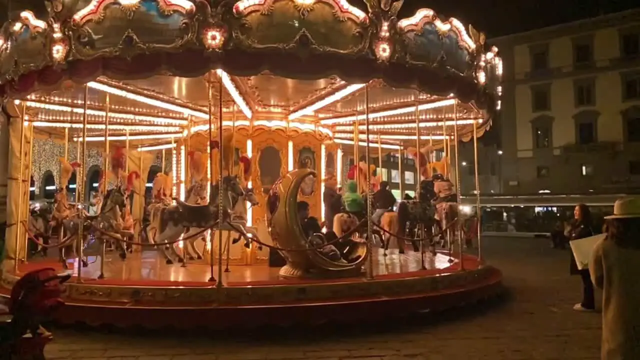 Carousel filmed in slow motion in the city of Florence Italy