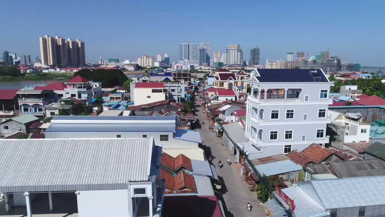 Drone over Asian city Aerial Bangkok Thailand Culture Vietnam Southeast Asia