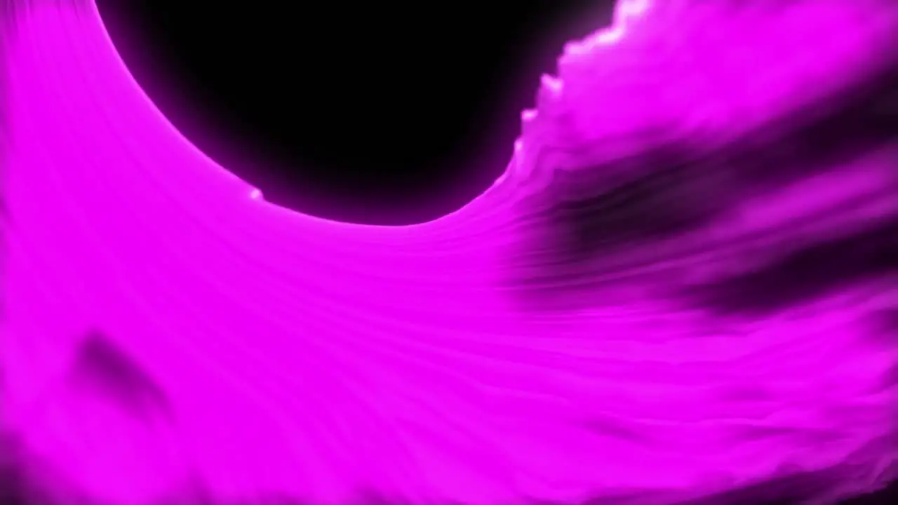 Animation of purple shapes changing over black background