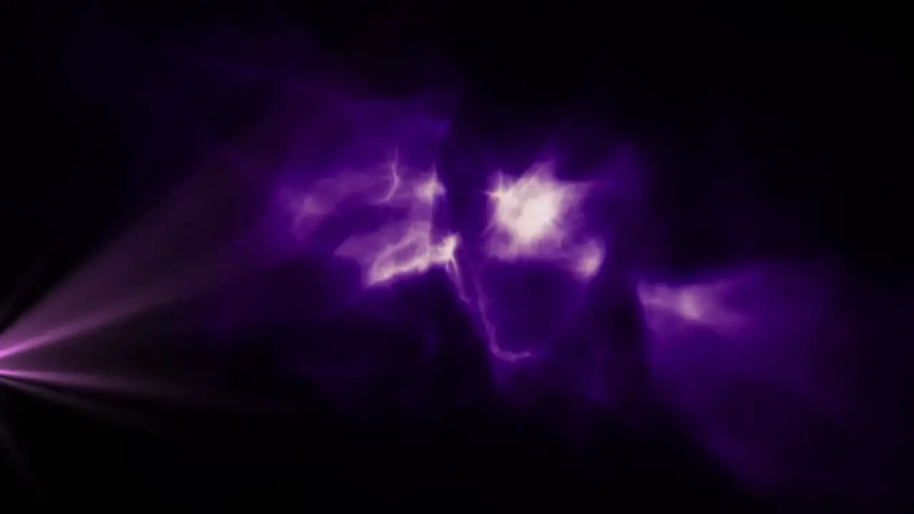 Animation of violet shapes changing over black background