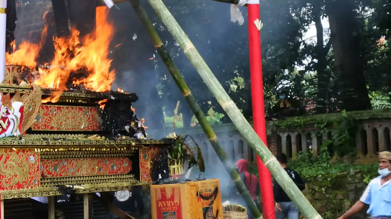 Ngaben tradition burning bodies at Puri Agung Klungkung Bali January 25 2021