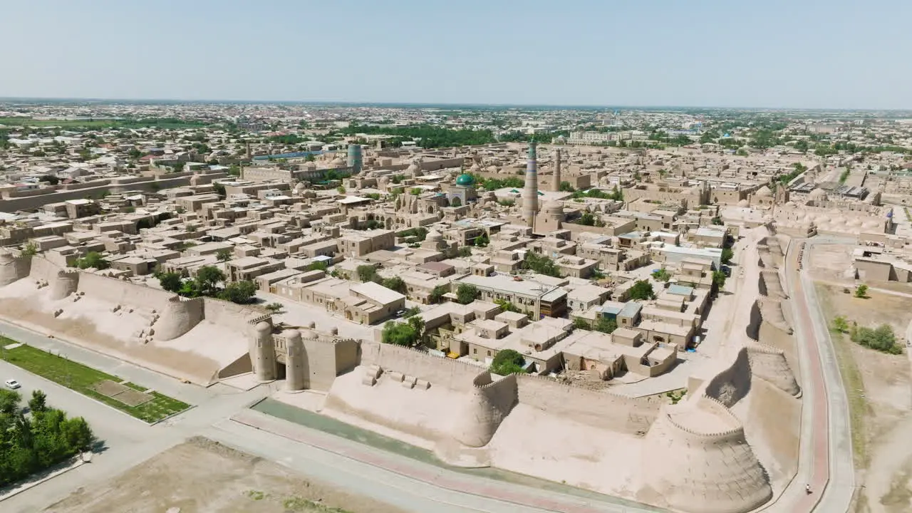 Panoramic Aerial View Of The Ancient City Of Khiva In South-central Uzbekistan