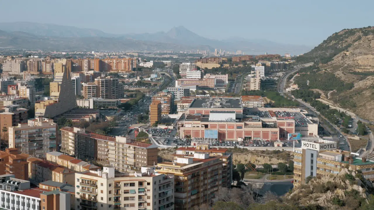 Alicante cityscape among the hills Spain